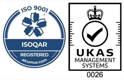 Logo for ISOQAR Registered ISO 9001 and UKAS Management Systems 0026